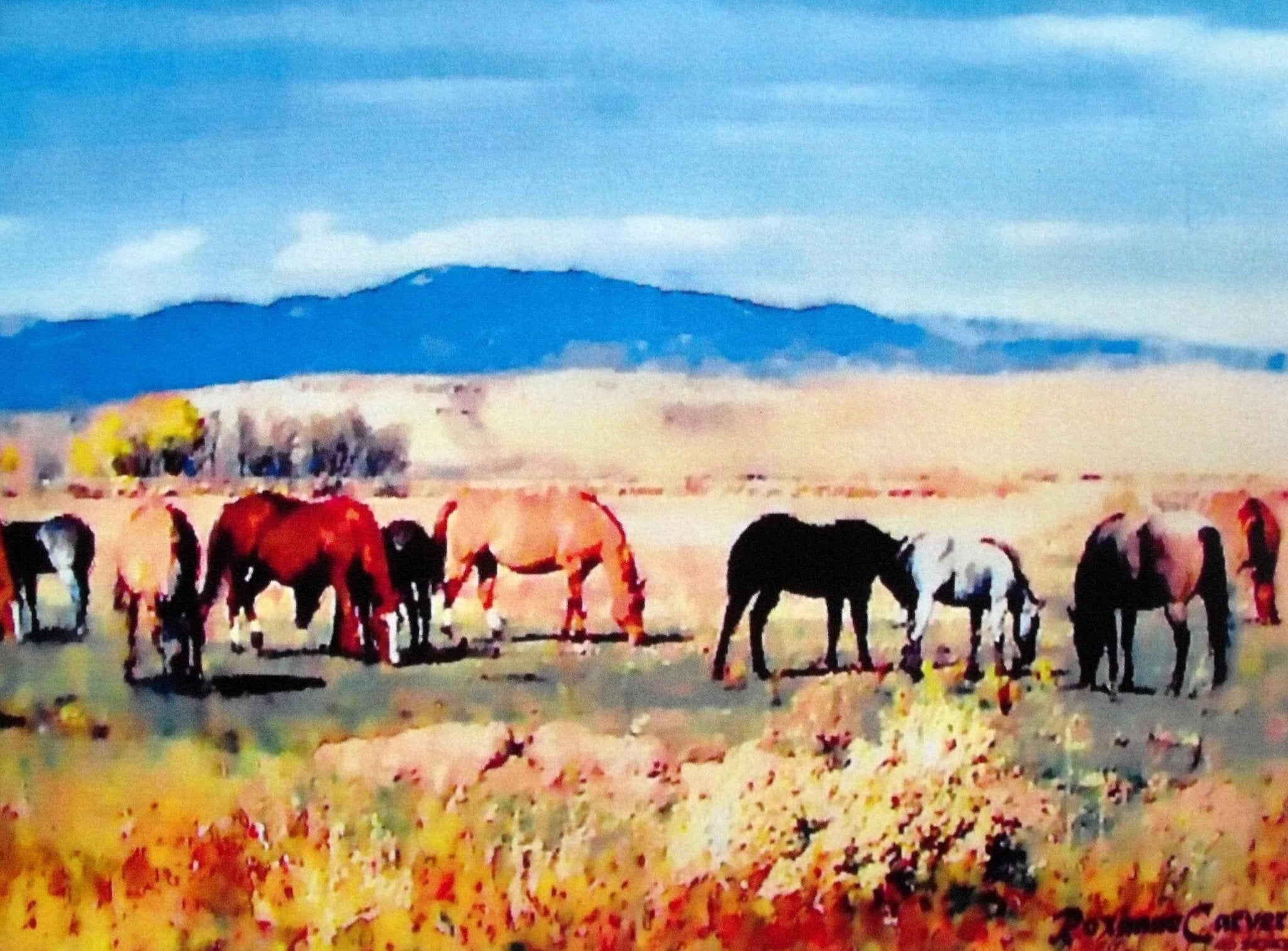 Tymeless Wonders Mustangs on the Plain Wall Decal (4 Sizes Available)