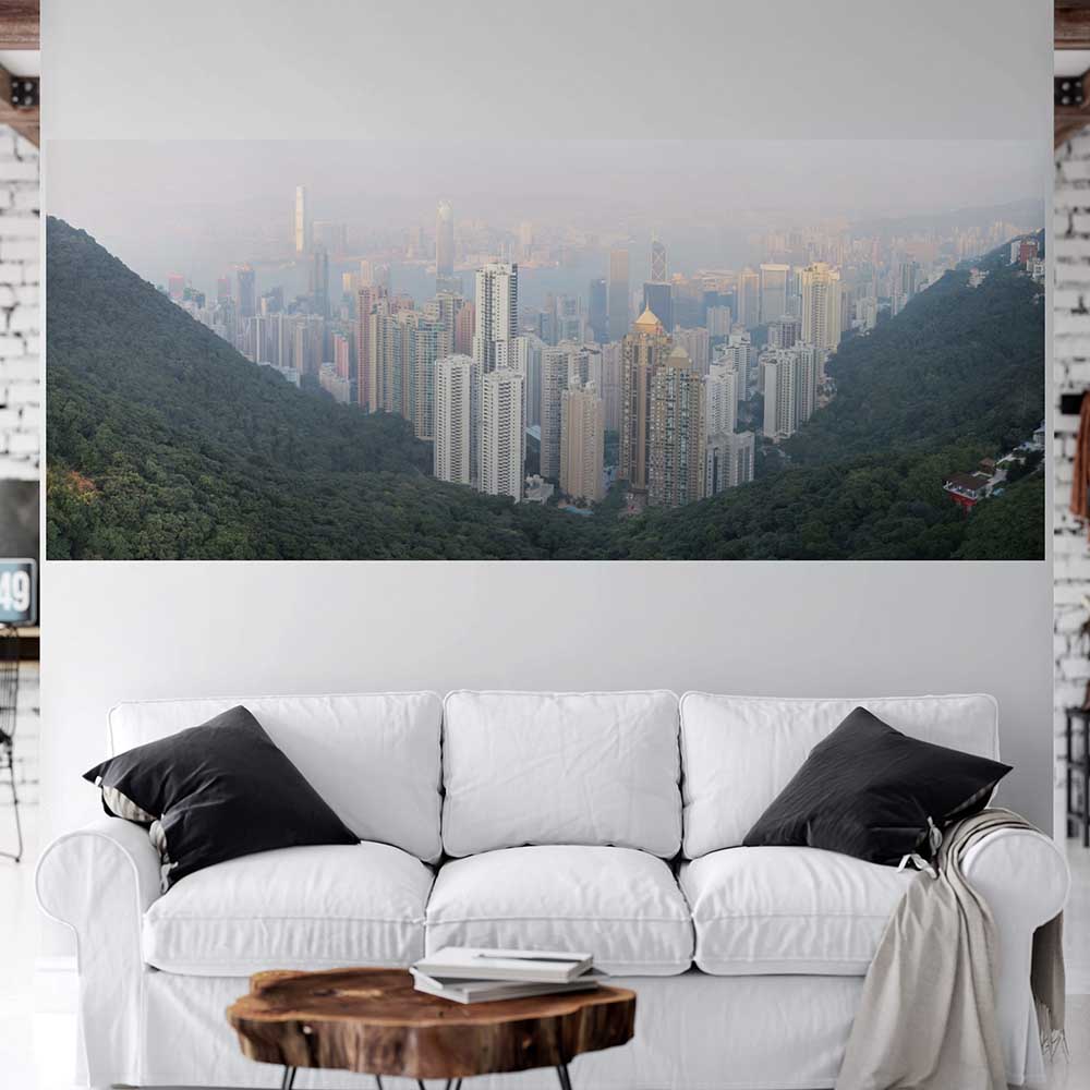 84 inch The Peak of Hong Kong Decal Installed in Living Room