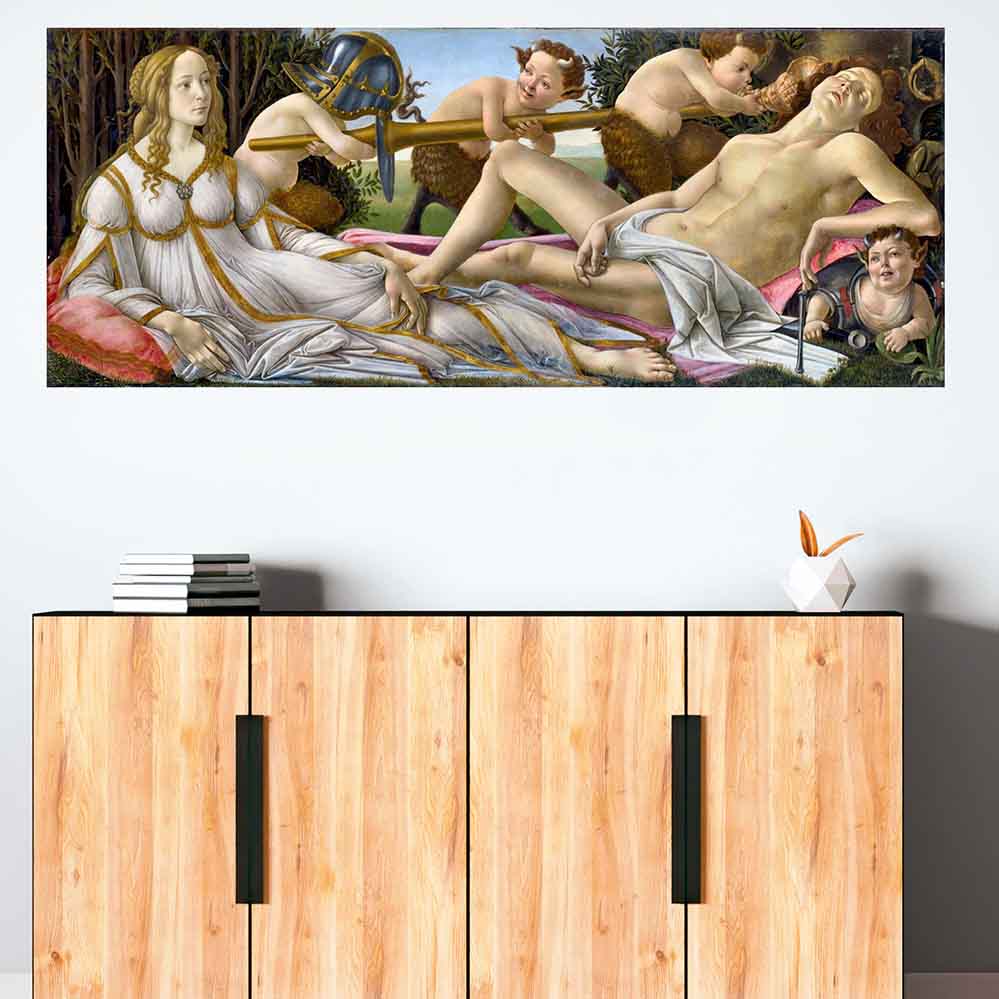 33.5x84 inch Venus and Mars Decal Installed Above Cabinets