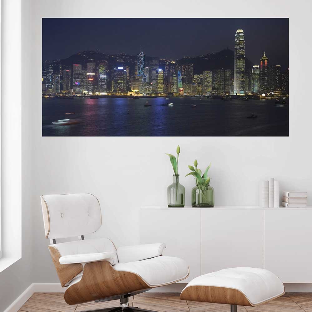 40x84 inch Hog Kong Night Poster Displayed in Office