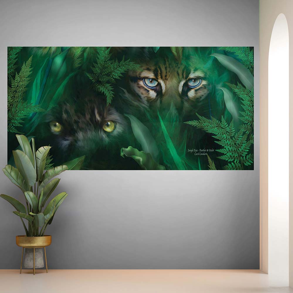 42x84 inch Panther & Ocelot Poster Displayed on Wall