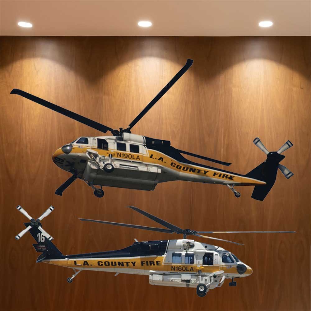 27x84 inch Fire & Rescue Copter 16 Decal Installed in Office