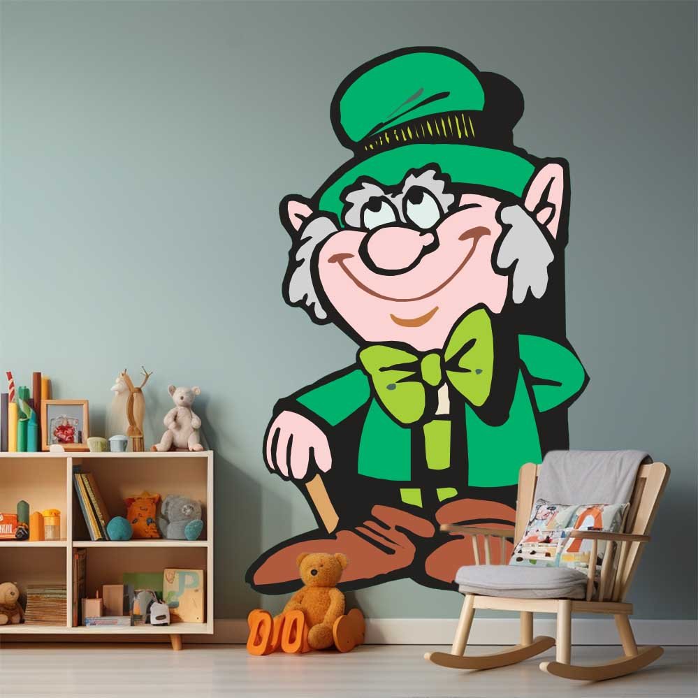 52x84 inch Leprechaun Decal Installed in Playroom