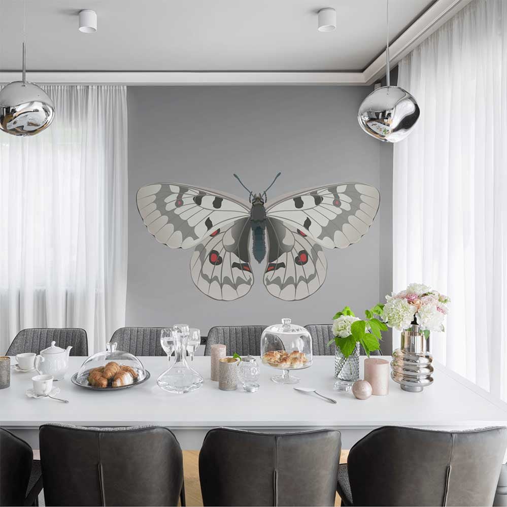 44x84 inch Apollo Butterfly Decal Installed in Dining Room