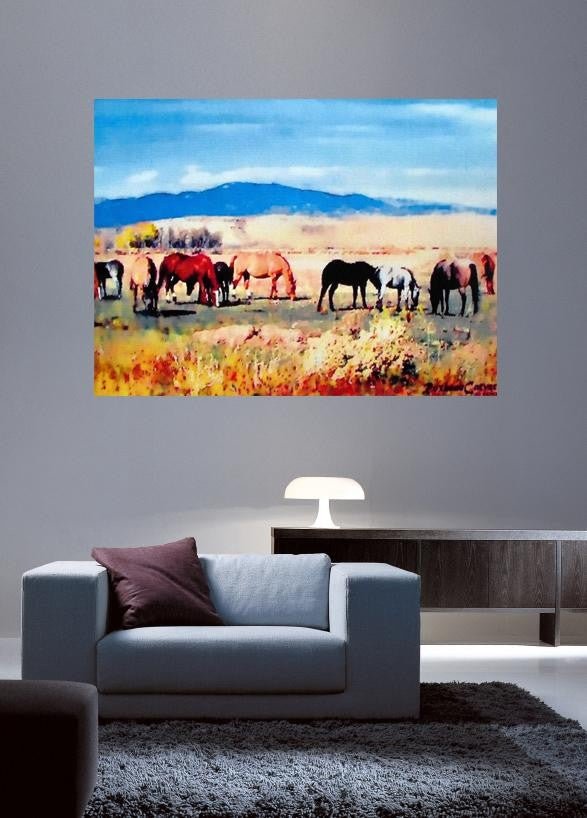 Tymeless Wonders Mustangs on the Plain Wall Decal (4 Sizes Available)