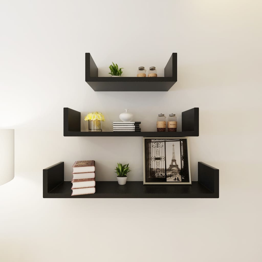 vidaXL Wall Shelves Floating Shelves Wall Mounted Display Shelves for Book DVD-1