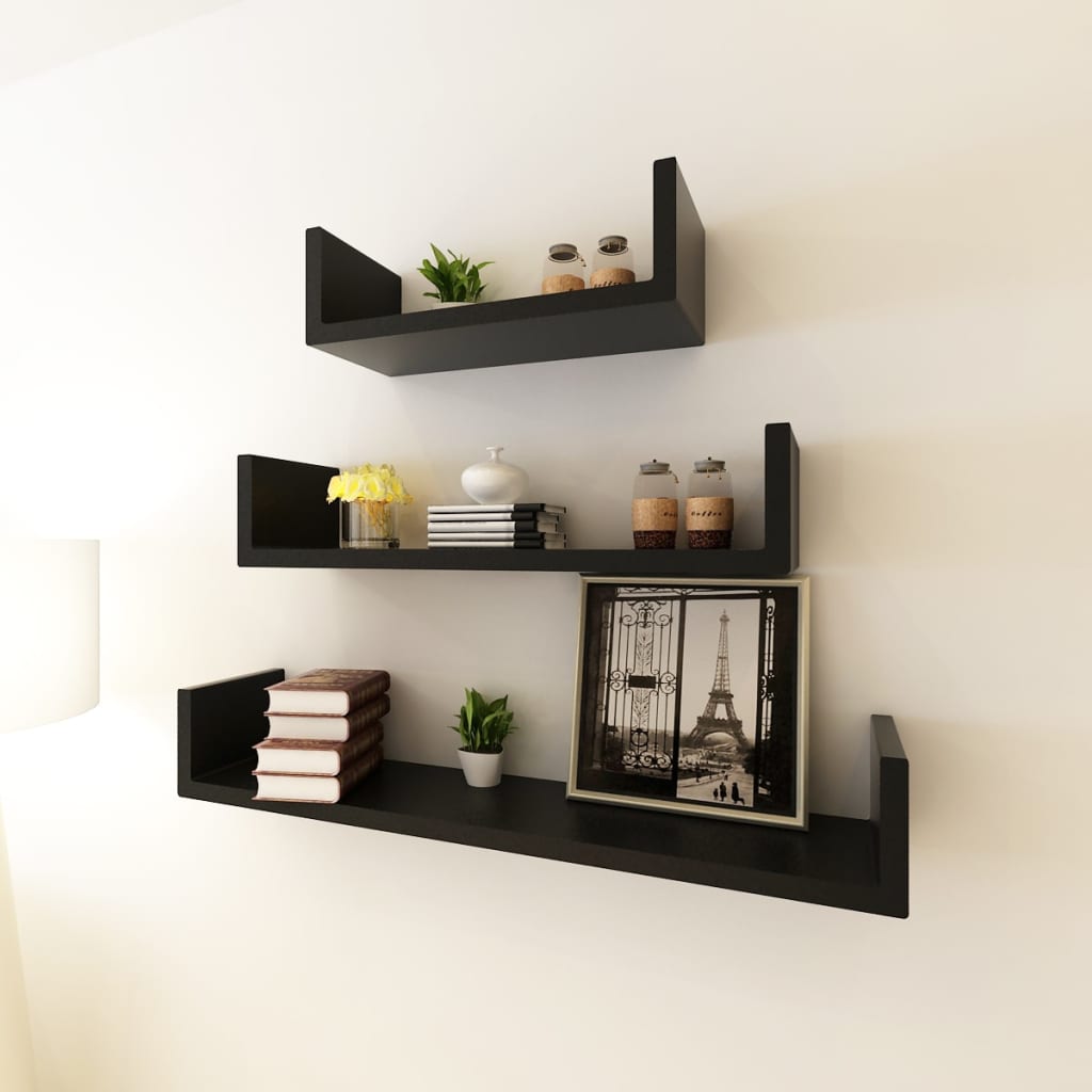 vidaXL Wall Shelves Floating Shelves Wall Mounted Display Shelves for Book DVD-6