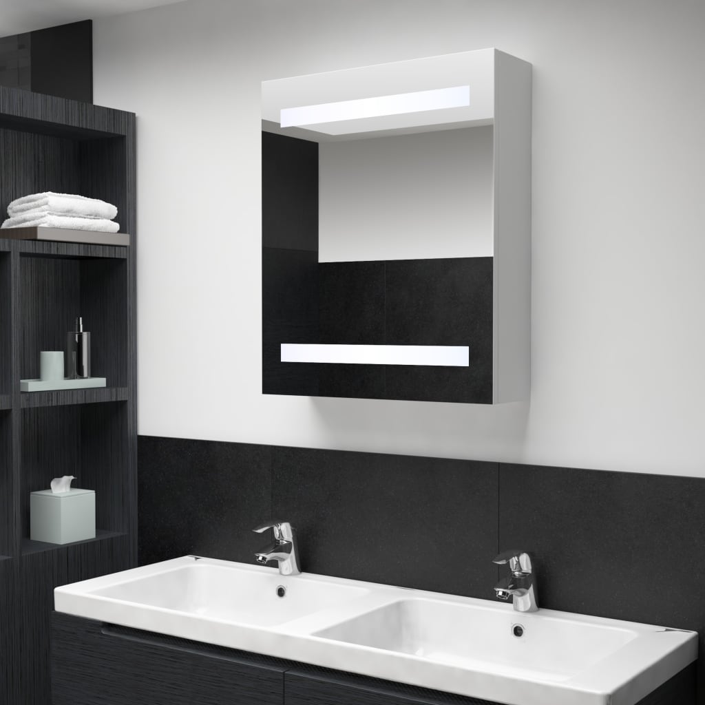 vidaXL LED Bathroom Mirror Cabinet 19.7