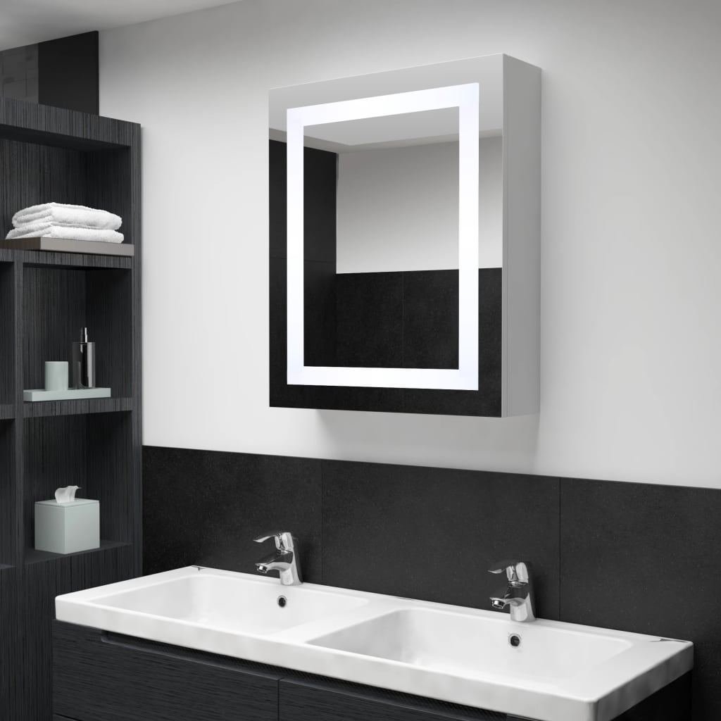 vidaXL LED Bathroom Mirror Cabinet 19.7
