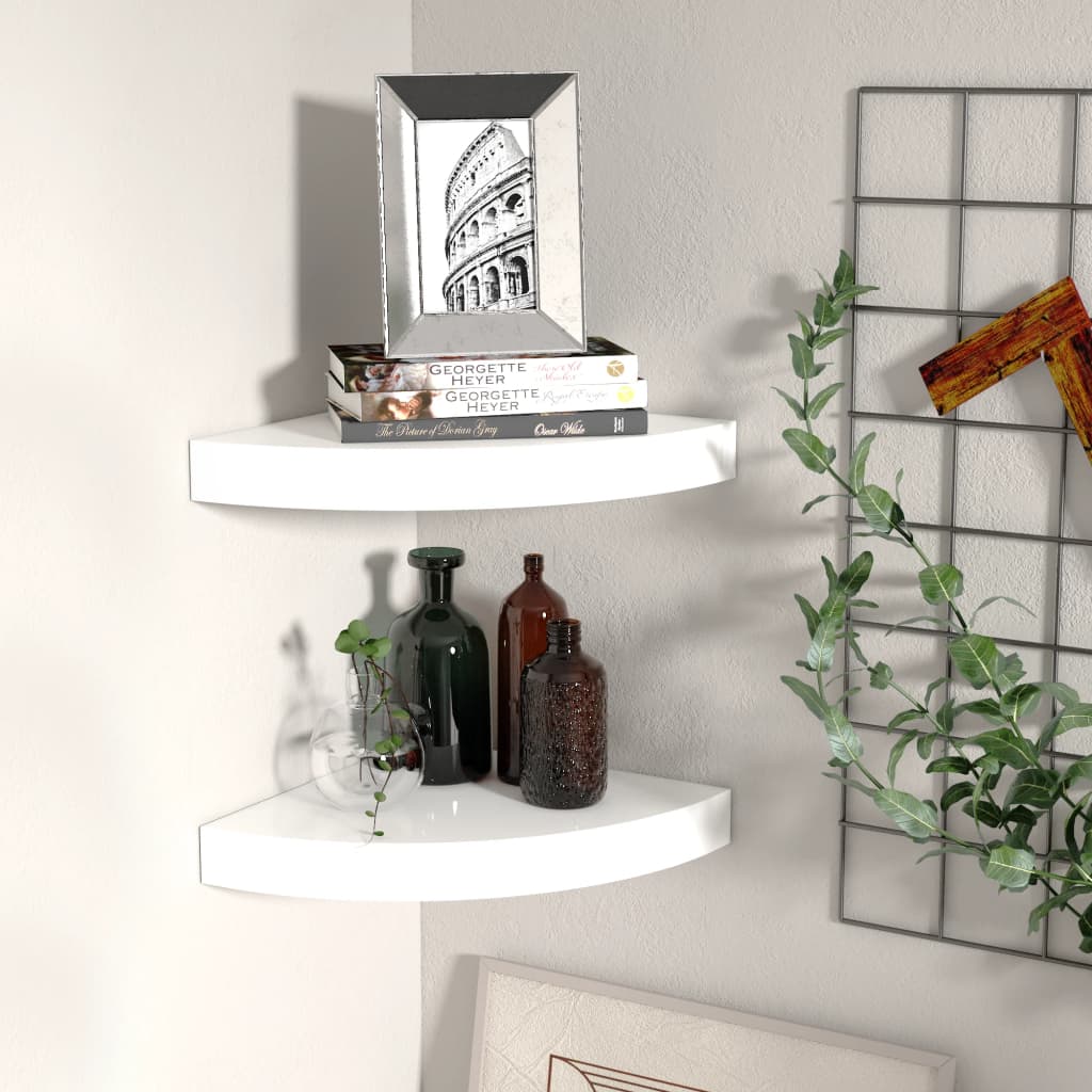 vidaXL Wall Corner Shelf Floating Corner Shelf Wall Mounted Display Shelf-36