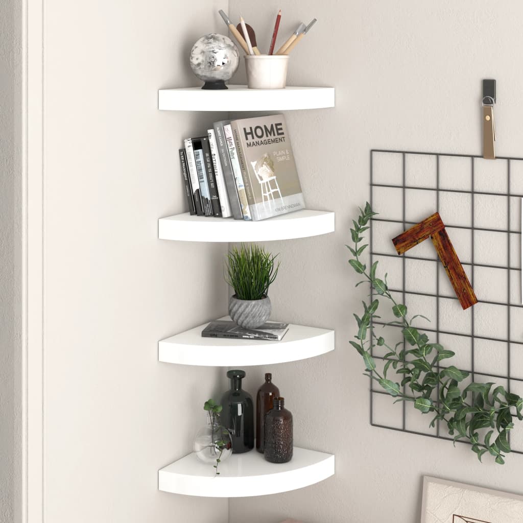 vidaXL Wall Corner Shelf Floating Corner Shelf Wall Mounted Display Shelf-37