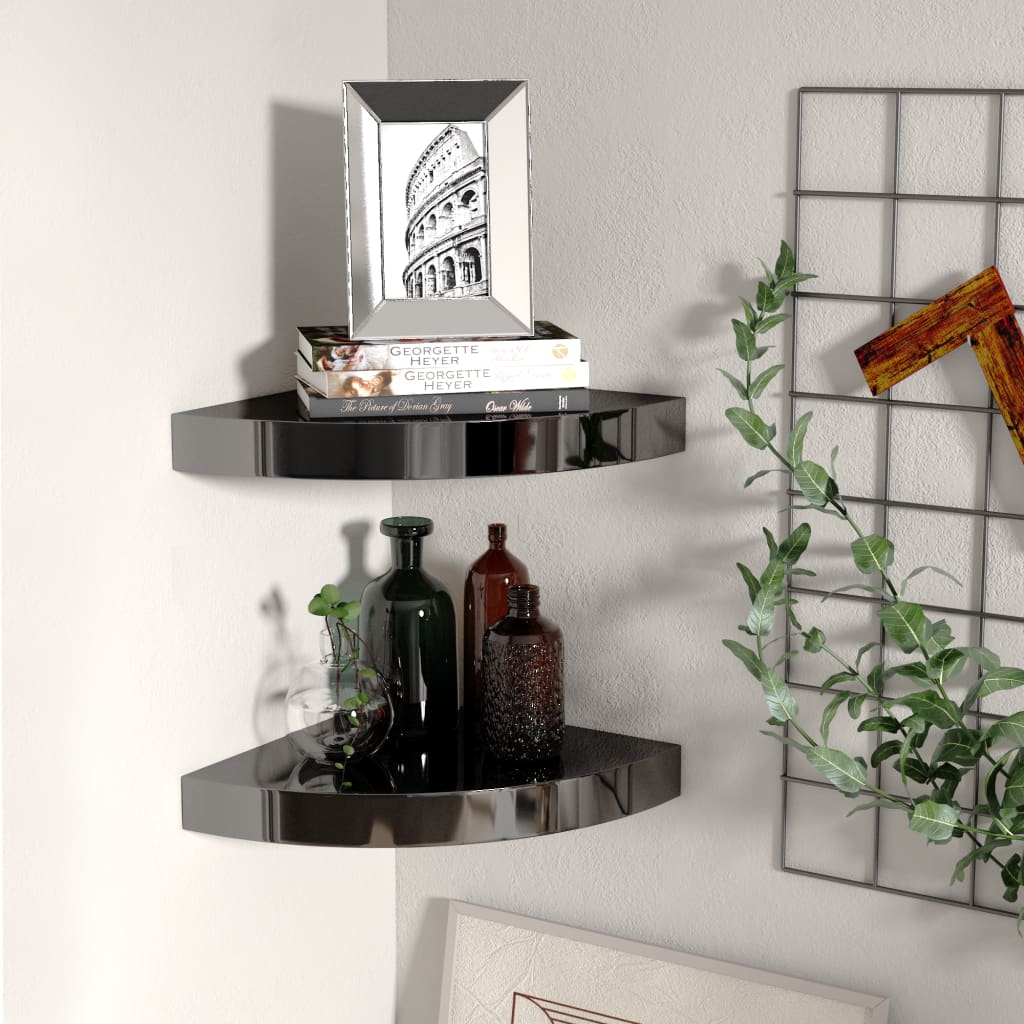 vidaXL Wall Corner Shelf Floating Corner Shelf Wall Mounted Display Shelf-26