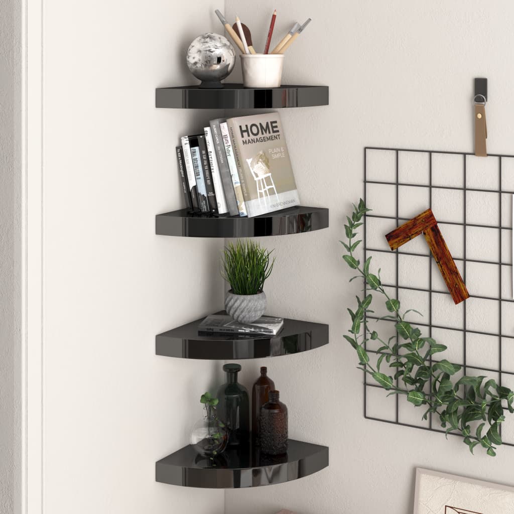 vidaXL Wall Corner Shelf Floating Corner Shelf Wall Mounted Display Shelf-23