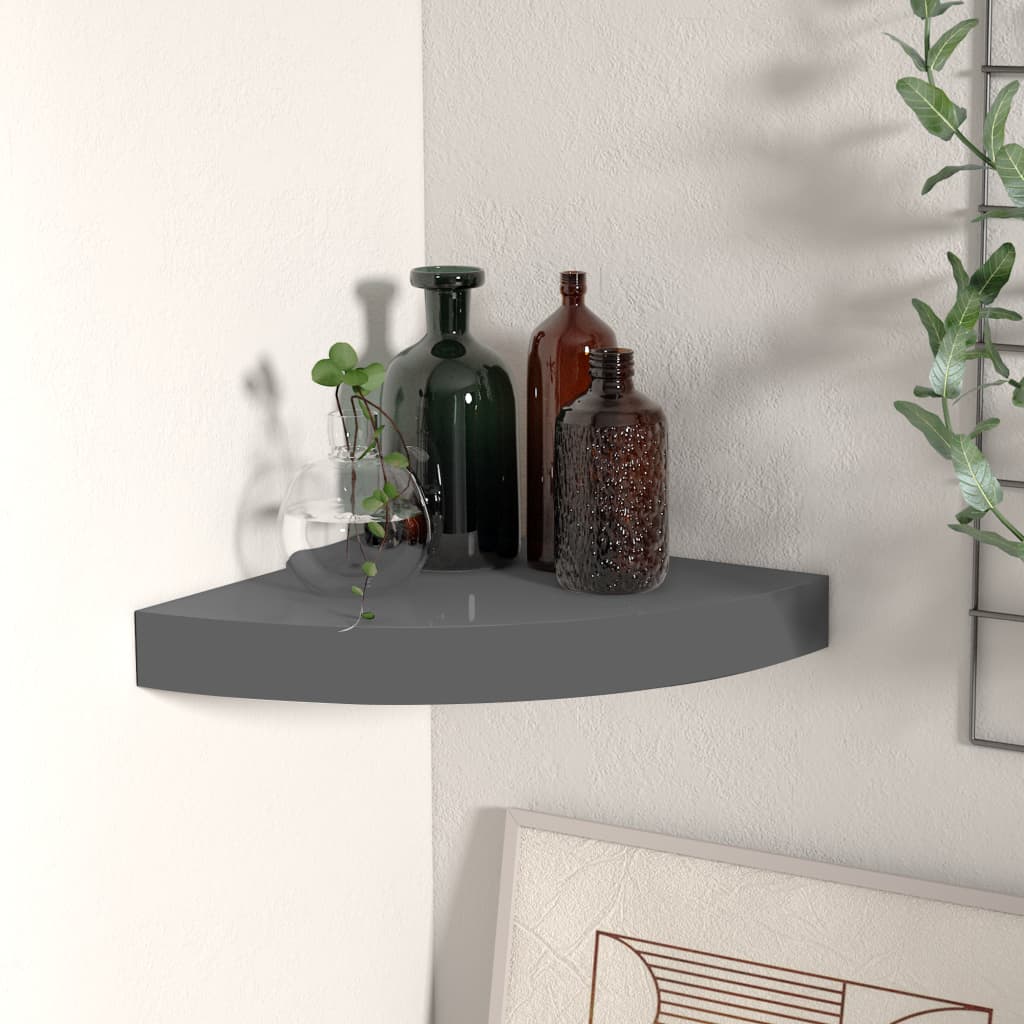 vidaXL Wall Corner Shelf Floating Corner Shelf Wall Mounted Display Shelf-32