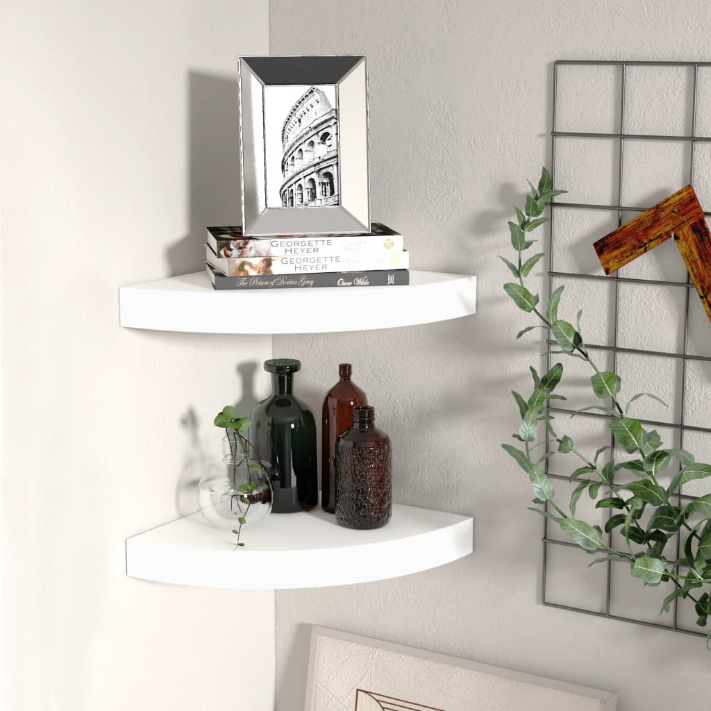 vidaXL Wall Corner Shelf Floating Corner Shelf Wall Mounted Display Shelf-50