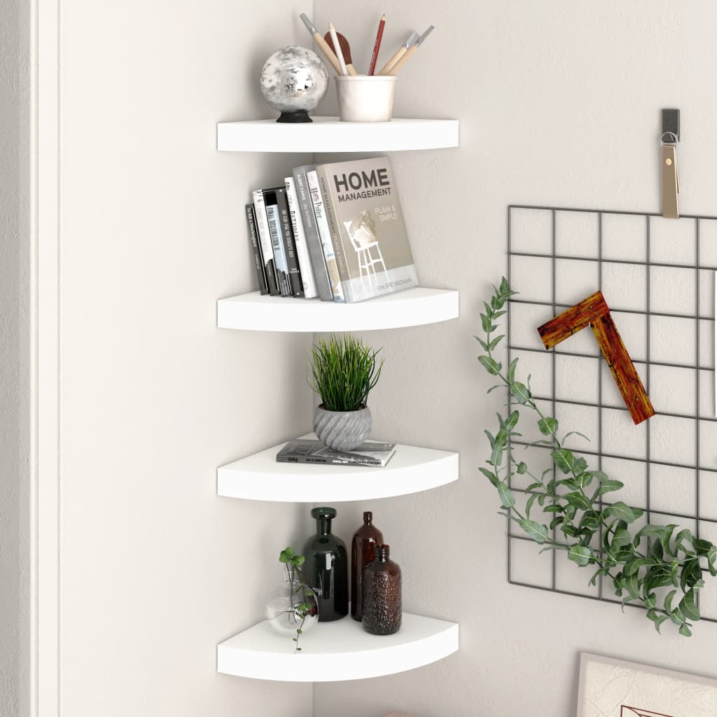 vidaXL Wall Corner Shelf Floating Corner Shelf Wall Mounted Display Shelf-49