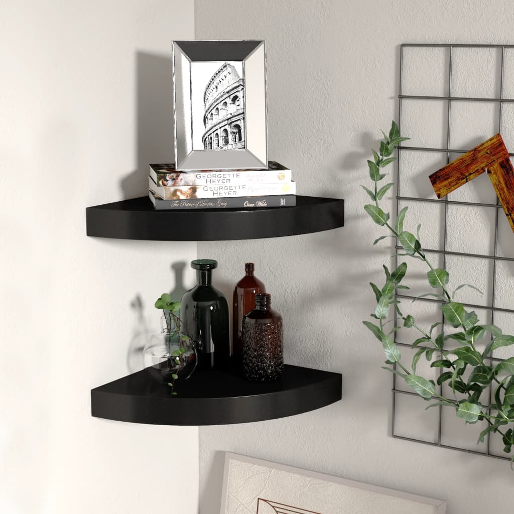 vidaXL Wall Corner Shelf Floating Corner Shelf Wall Mounted Display Shelf-7