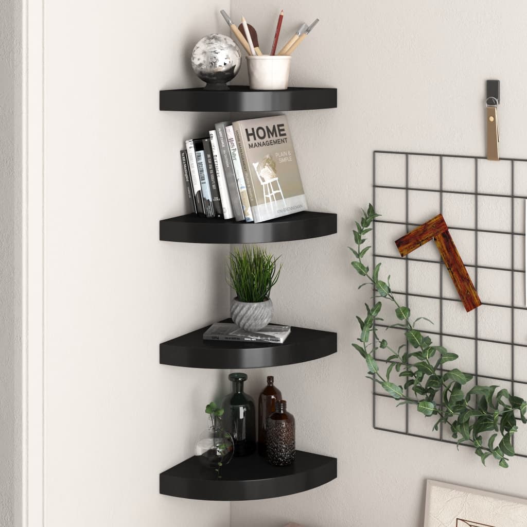 vidaXL Wall Corner Shelf Floating Corner Shelf Wall Mounted Display Shelf-10