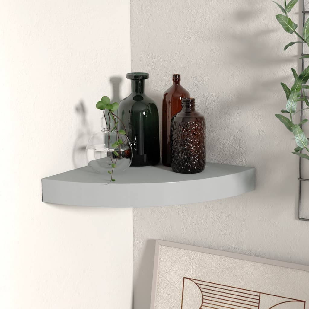 vidaXL Wall Corner Shelf Floating Corner Shelf Wall Mounted Display Shelf-22