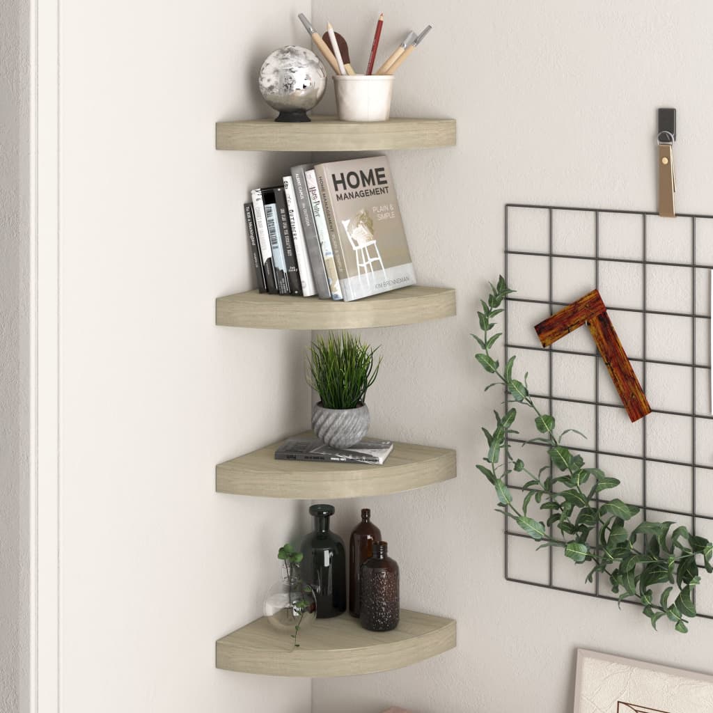 vidaXL Wall Corner Shelf Floating Corner Shelf Wall Mounted Display Shelf-40