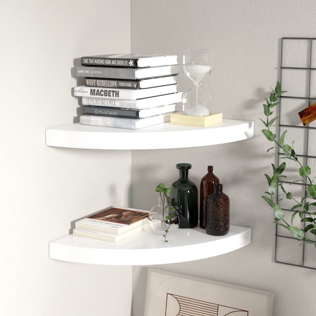 vidaXL Wall Corner Shelf Floating Corner Shelf Wall Mounted Display Shelf-39