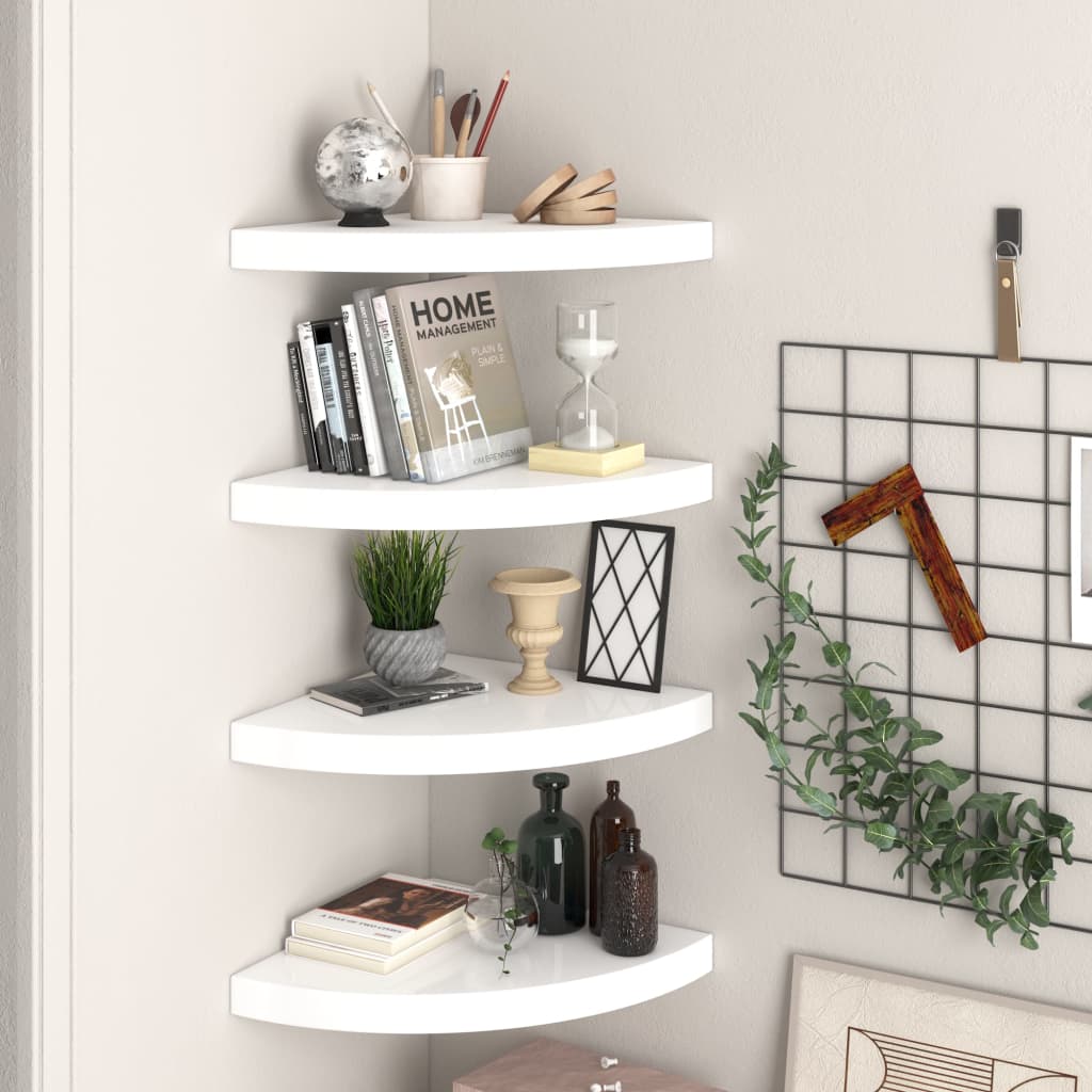 vidaXL Wall Corner Shelf Floating Corner Shelf Wall Mounted Display Shelf-38