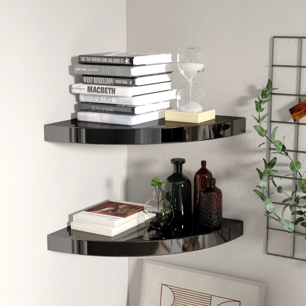 vidaXL Wall Corner Shelf Floating Corner Shelf Wall Mounted Display Shelf-27