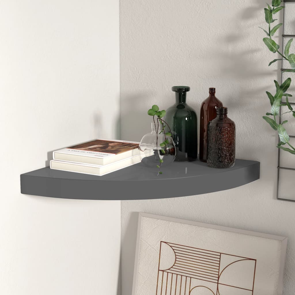 vidaXL Wall Corner Shelf Floating Corner Shelf Wall Mounted Display Shelf-33