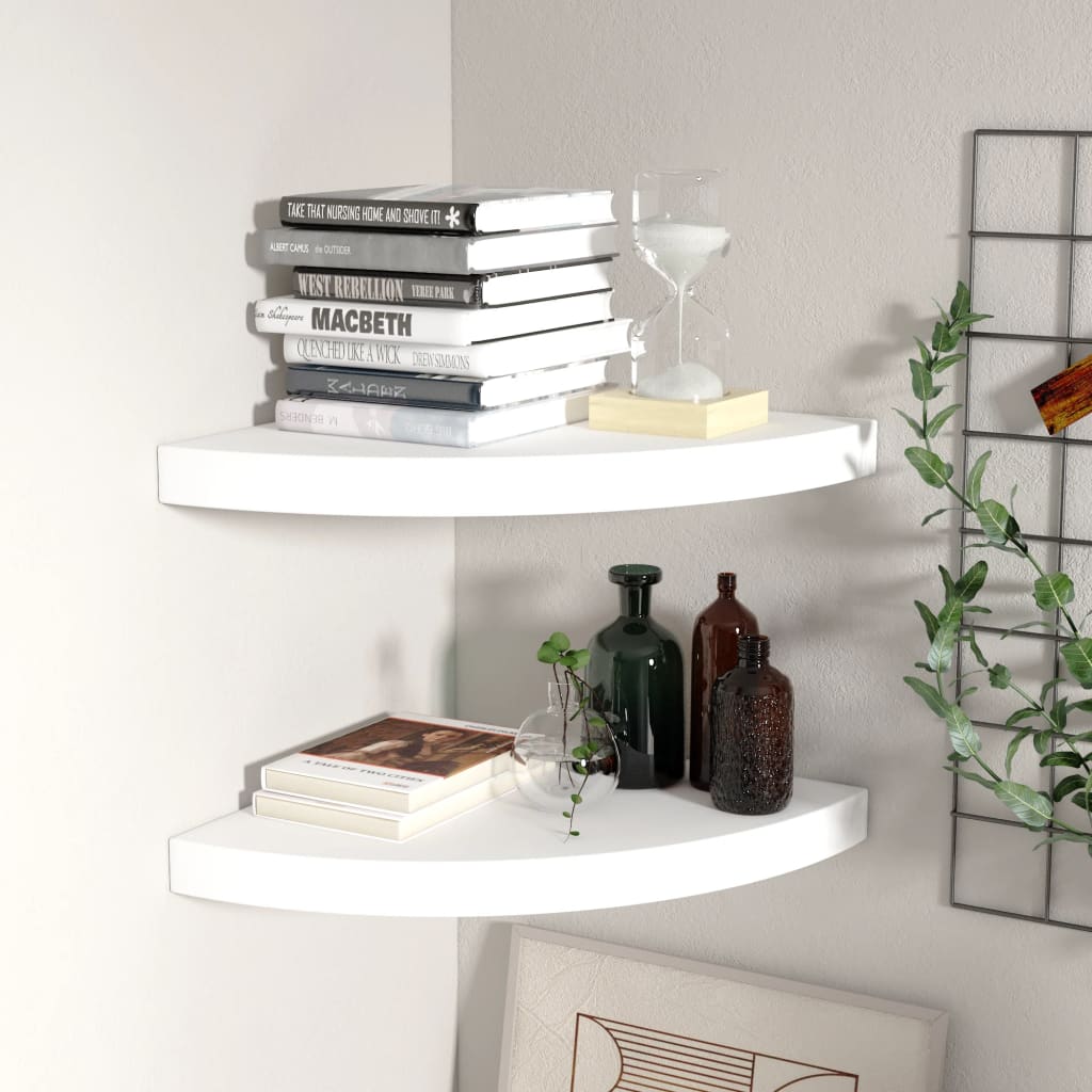 vidaXL Wall Corner Shelf Floating Corner Shelf Wall Mounted Display Shelf-54