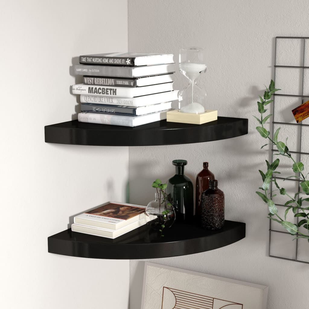 vidaXL Wall Corner Shelf Floating Corner Shelf Wall Mounted Display Shelf-6