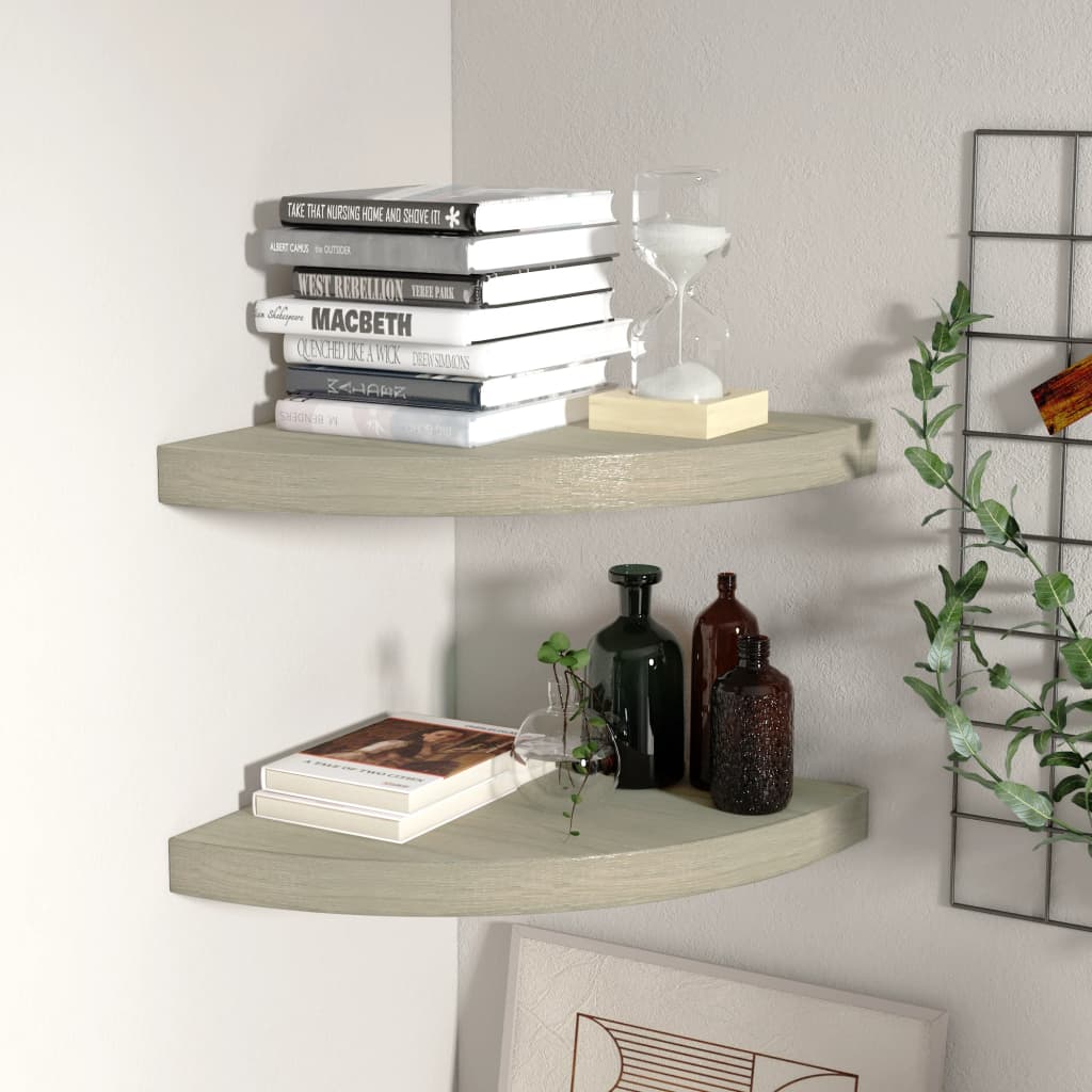 vidaXL Wall Corner Shelf Floating Corner Shelf Wall Mounted Display Shelf-43