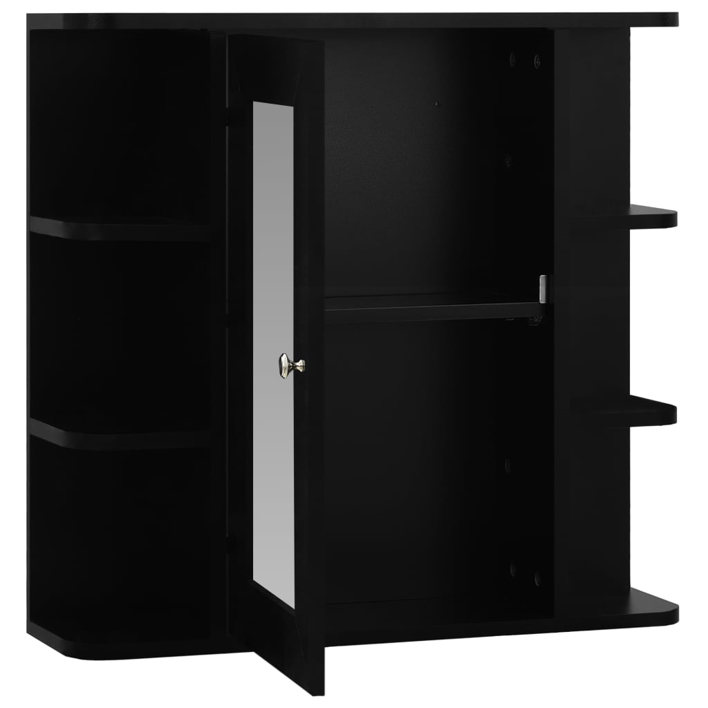 vidaXL Bathroom Mirror Cabinet Black 26