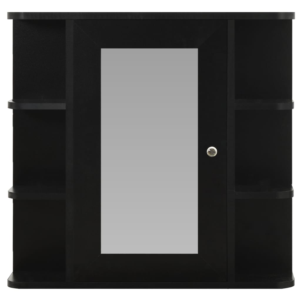 vidaXL Bathroom Mirror Cabinet Black 26