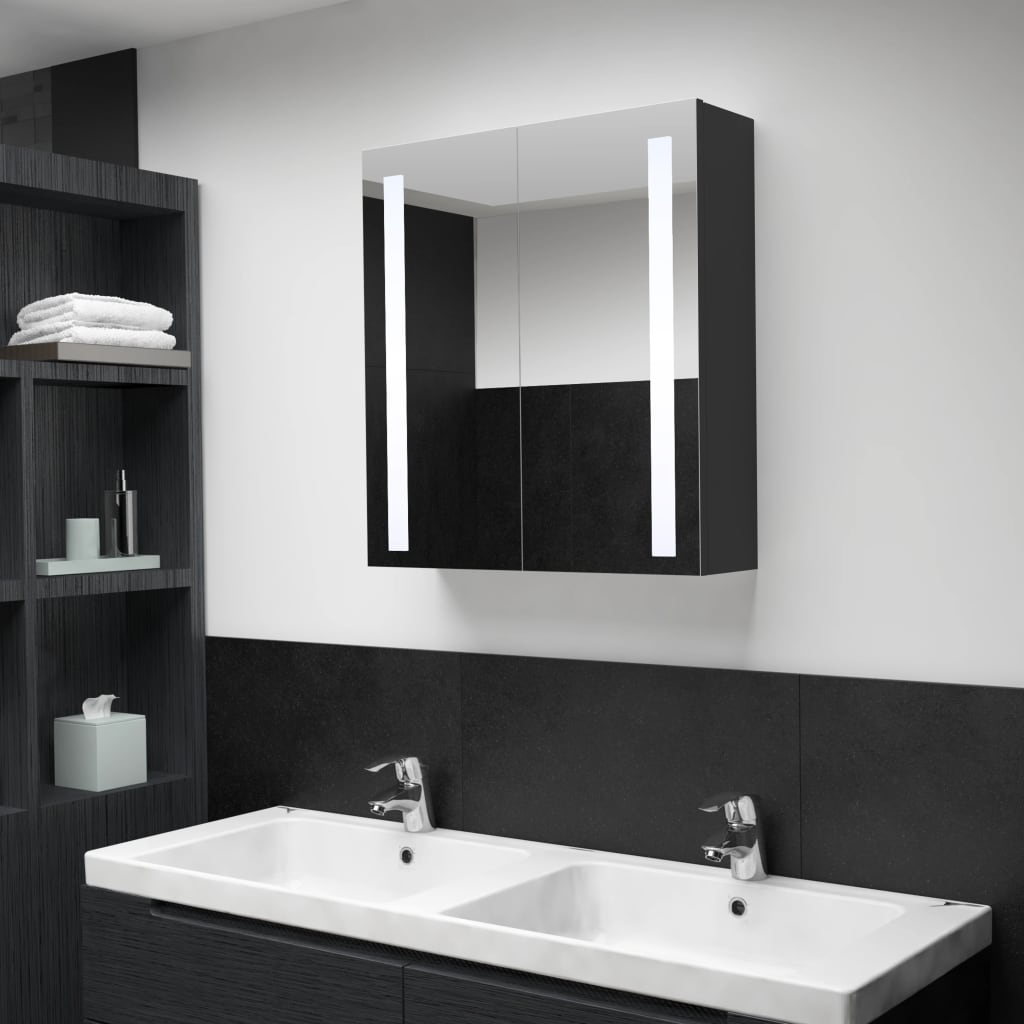 vidaXL LED Bathroom Mirror Cabinet 24.4