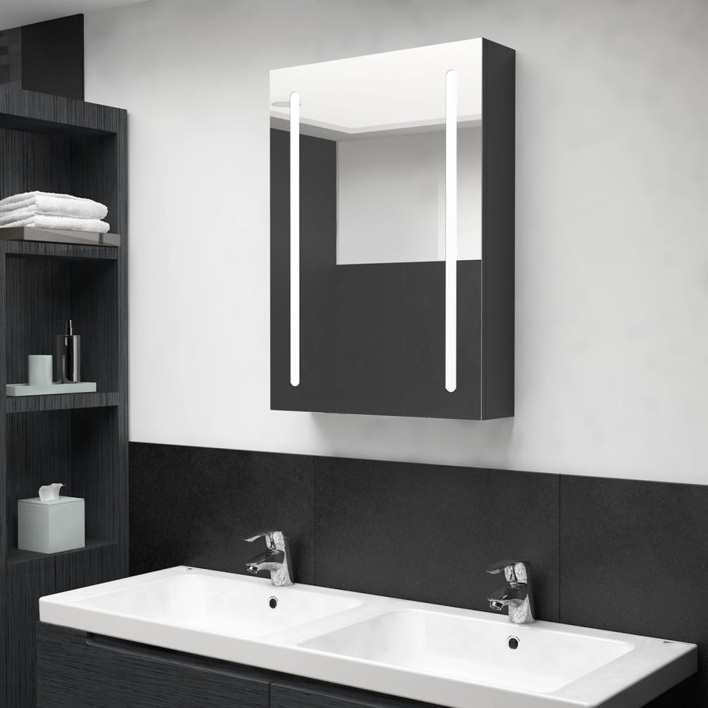 vidaXL Bathroom Cabinet Mirrored Bathroom Vanity Wall Mounted Medicine Cabinet-11