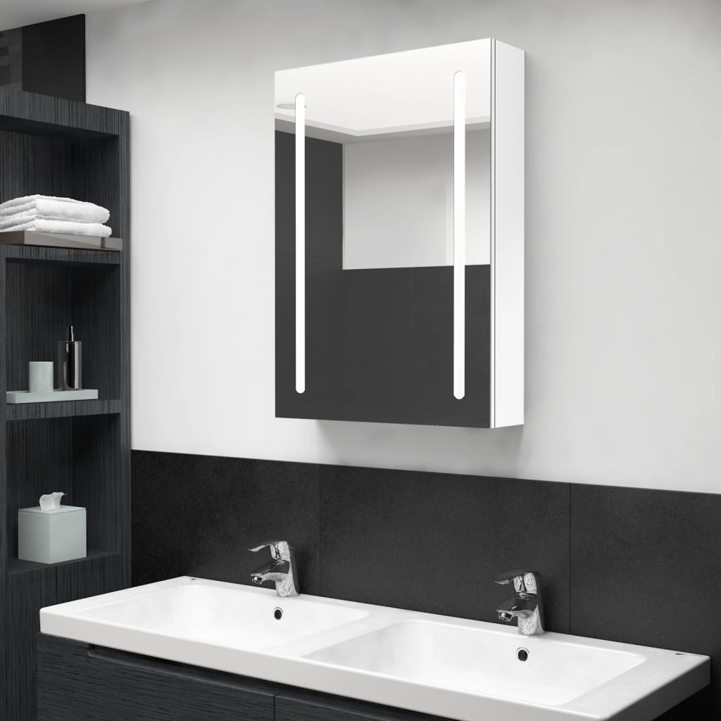 vidaXL Bathroom Cabinet Mirrored Bathroom Vanity Wall Mounted Medicine Cabinet-16