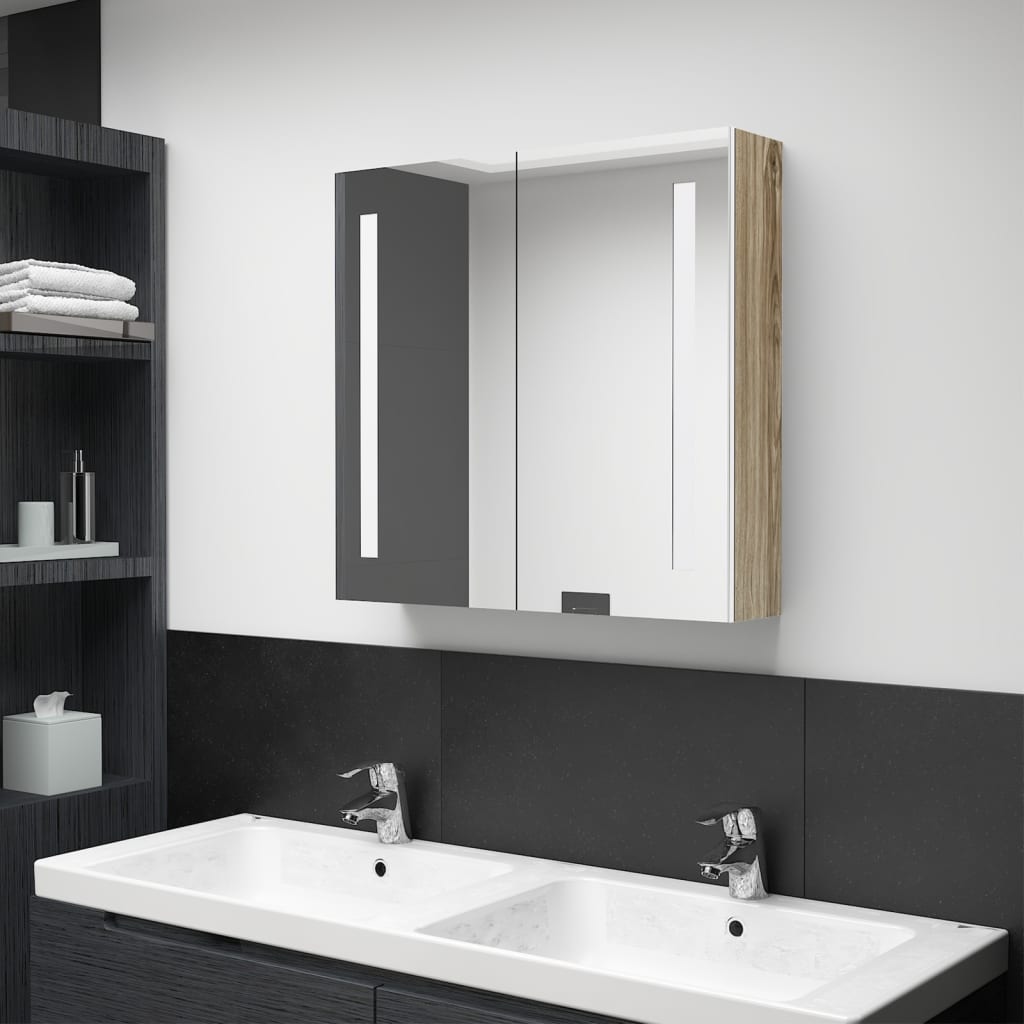 vidaXL Bathroom Cabinet Mirrored Bathroom Vanity Wall Mounted Medicine Cabinet-20
