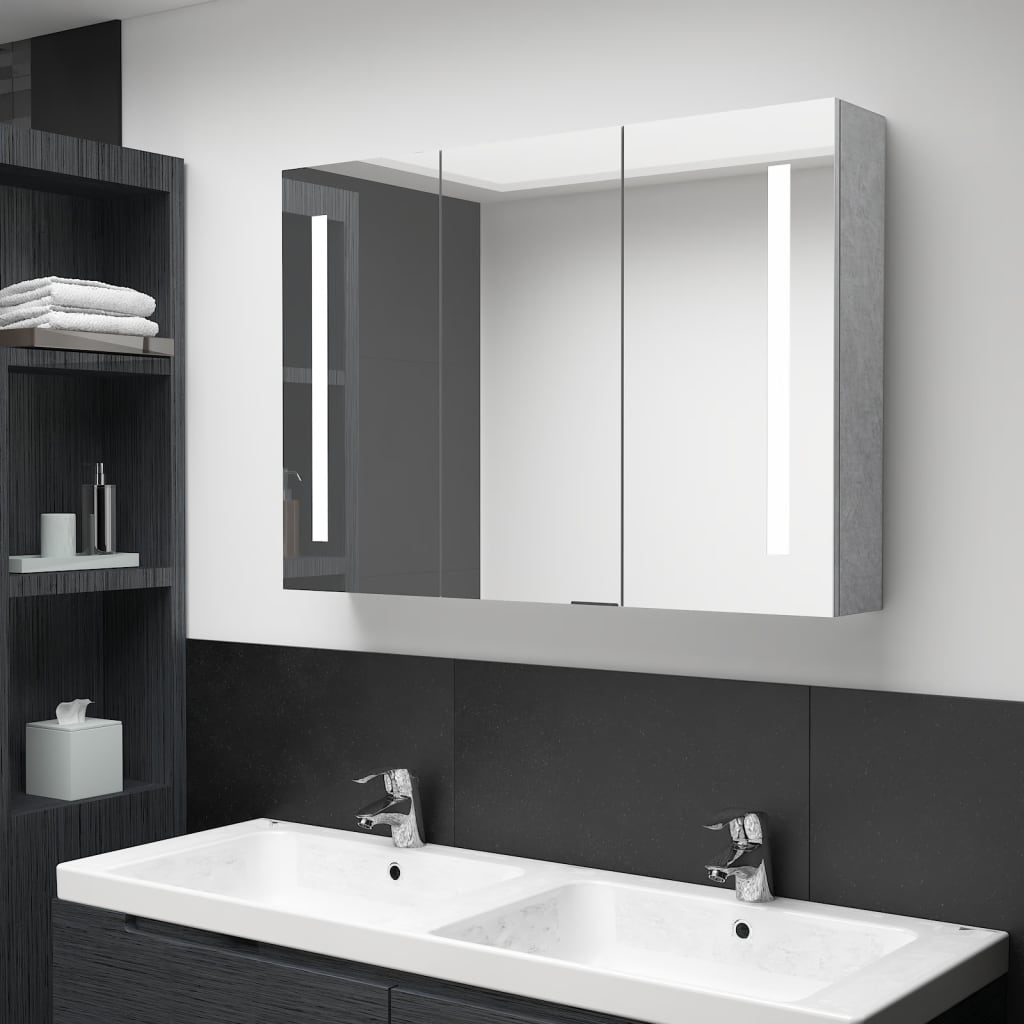 vidaXL Bathroom Cabinet Mirrored Bathroom Vanity Wall Mounted Medicine Cabinet-5