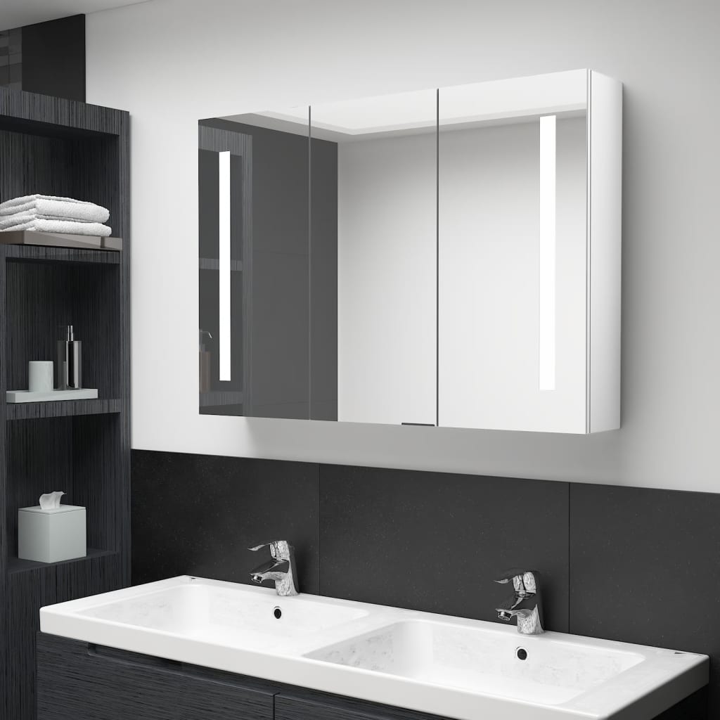 vidaXL Bathroom Cabinet Mirrored Bathroom Vanity Wall Mounted Medicine Cabinet-15