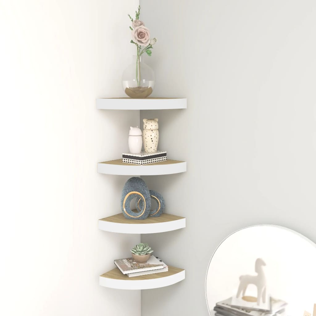 vidaXL Wall Corner Shelf Floating Corner Shelf Wall Mounted Display Shelf-47