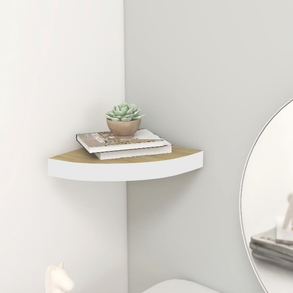 vidaXL Wall Corner Shelf Floating Corner Shelf Wall Mounted Display Shelf-48