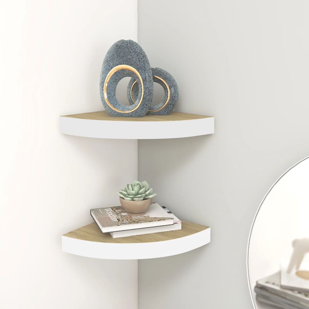 vidaXL Wall Corner Shelf Floating Corner Shelf Wall Mounted Display Shelf-46