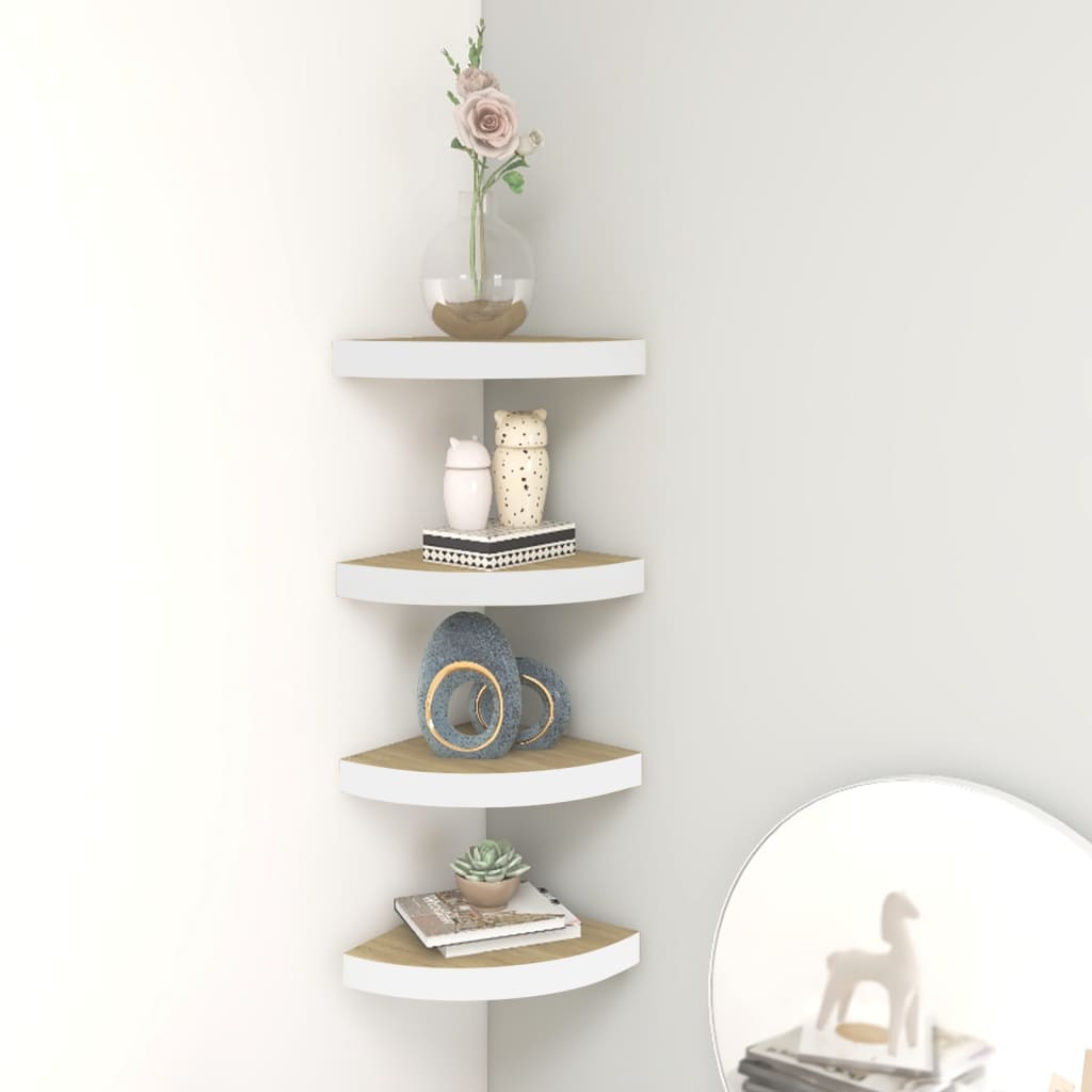 vidaXL Wall Corner Shelf Floating Corner Shelf Wall Mounted Display Shelf-45