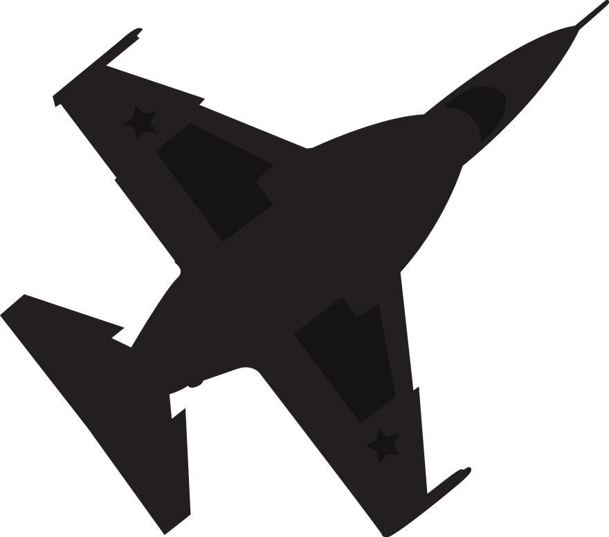 F-16 Fighting Falcon military jet silhouette wall decal artwork by Jaycee Haynes