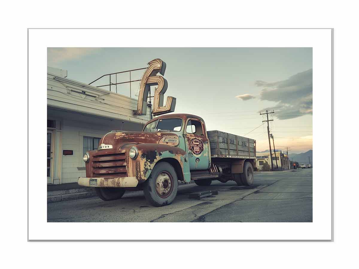 Vinatge Truck Framed Print Art-3