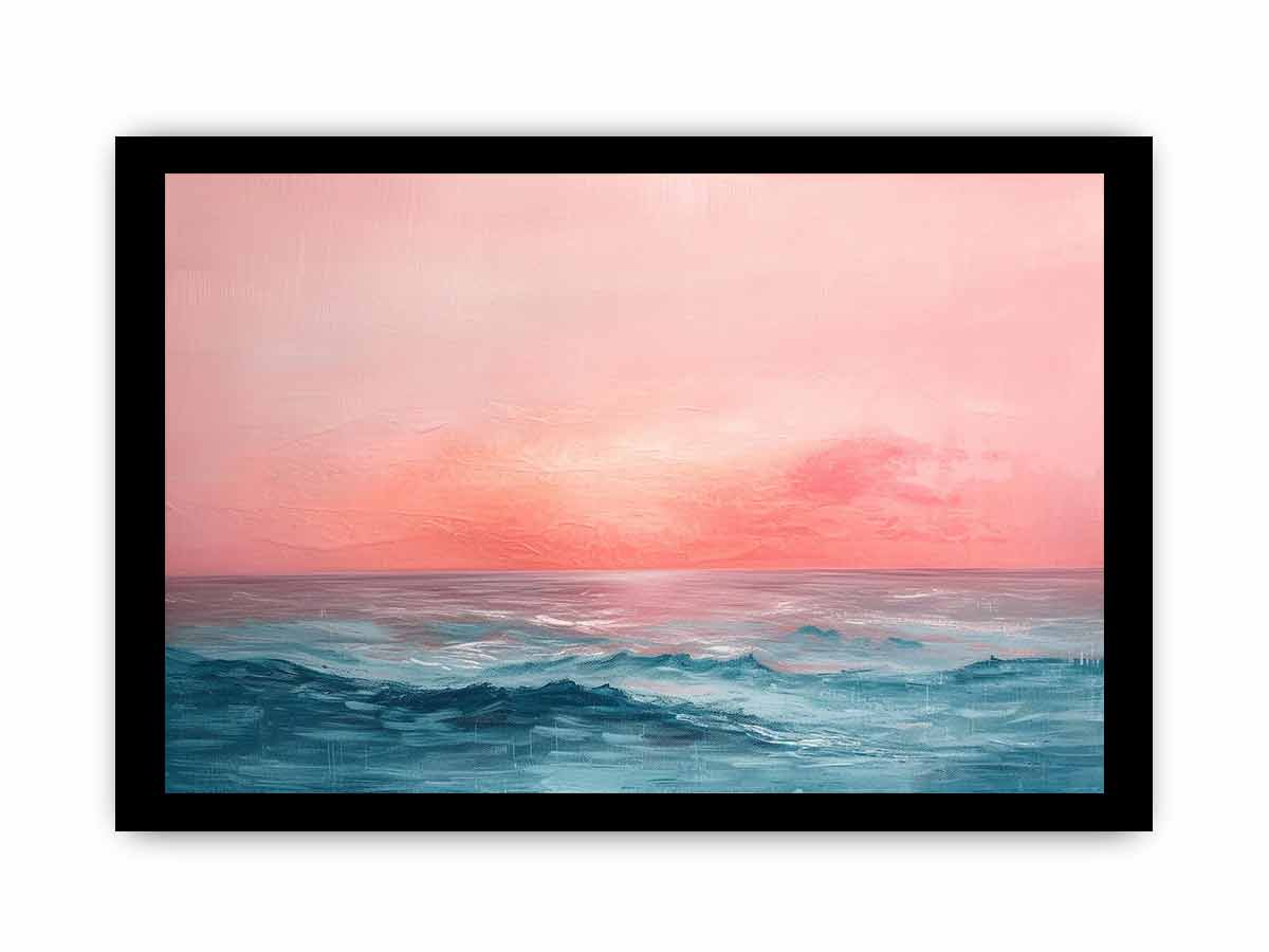 Pink Sunrise Sea- Framed Print-2