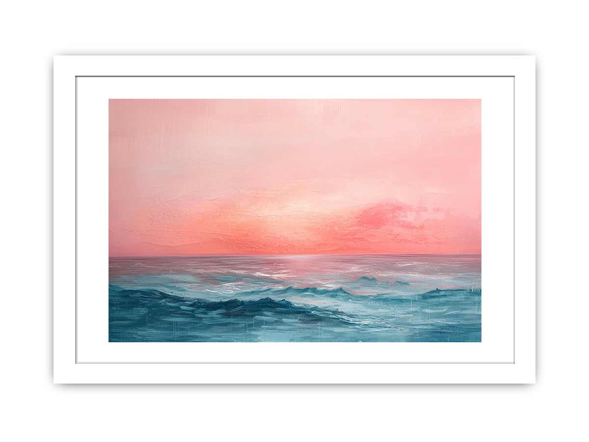 Pink Sunrise Sea- Framed Print-1