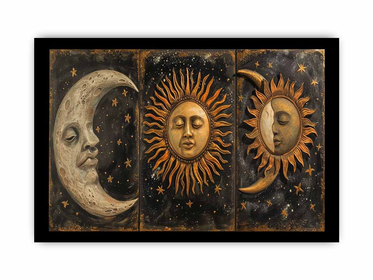 Sun Moon Framed Print Art-2