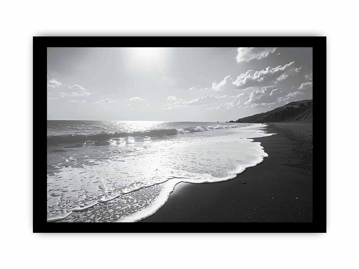 Black and white  Beach Framed Print-2