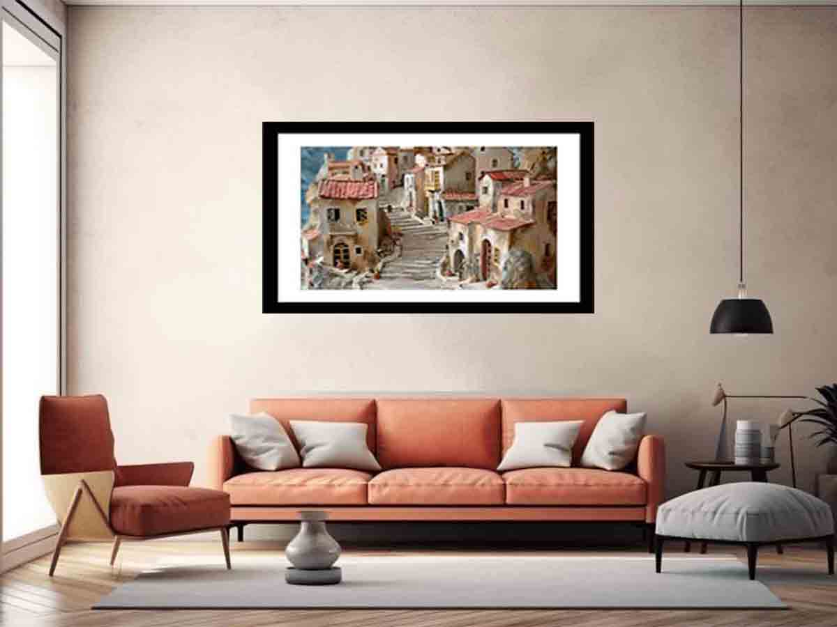 The Greek Village Framed Print-4